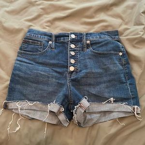 Madewell denim turn up shorts 26 high waisted
